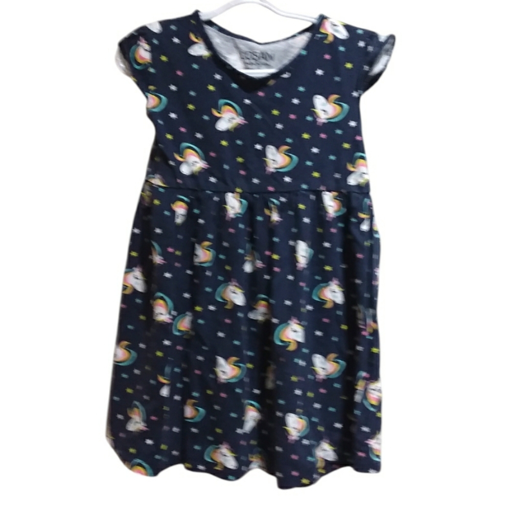 LOSAN  Girls Unicorn Print Dress